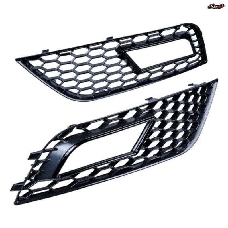 アウディ A4 B8.5 フェイスリフトモデル 2013 - 2016 用 フロントバンパー フォグランプ グリル トリム カバー ハニカム RS4 スタイル
