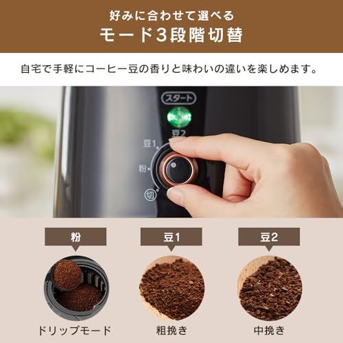 アイリスオーヤマ 全自動コーヒーメーカー ミル3段階 豆・粉対応 挽き目調整 メッシュフィルター ブラック 自動保温 自動電源OFF お手入れ簡単 ミル付き BLIAC-A600-BY 3a1050b4