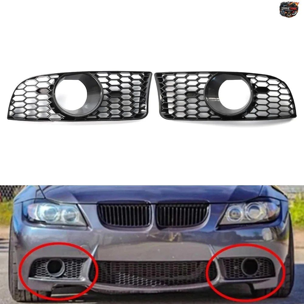 BMW 3シリーズ E90 E92 E93 M3スタイル 2009 2010 2011用 フロントバンパー フォグランプ グリル ABS樹脂製 左右セット