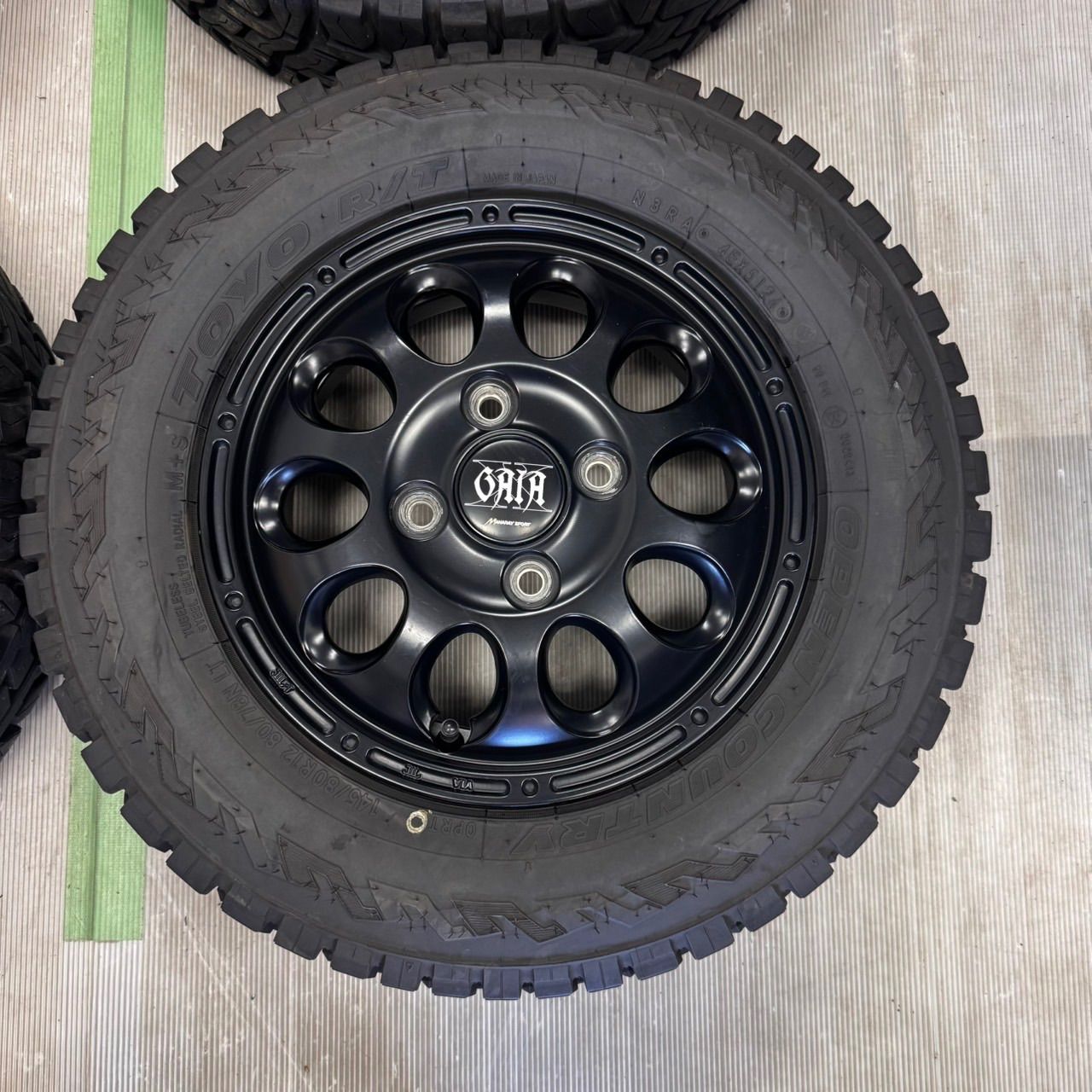 軽バン 軽トラ GAIA 12インチ 4j +43 PCD100 トーヨー オープンカントリーR/T 145/80R12 80/78N 2024年 ハイゼット クリッパー N-VAN