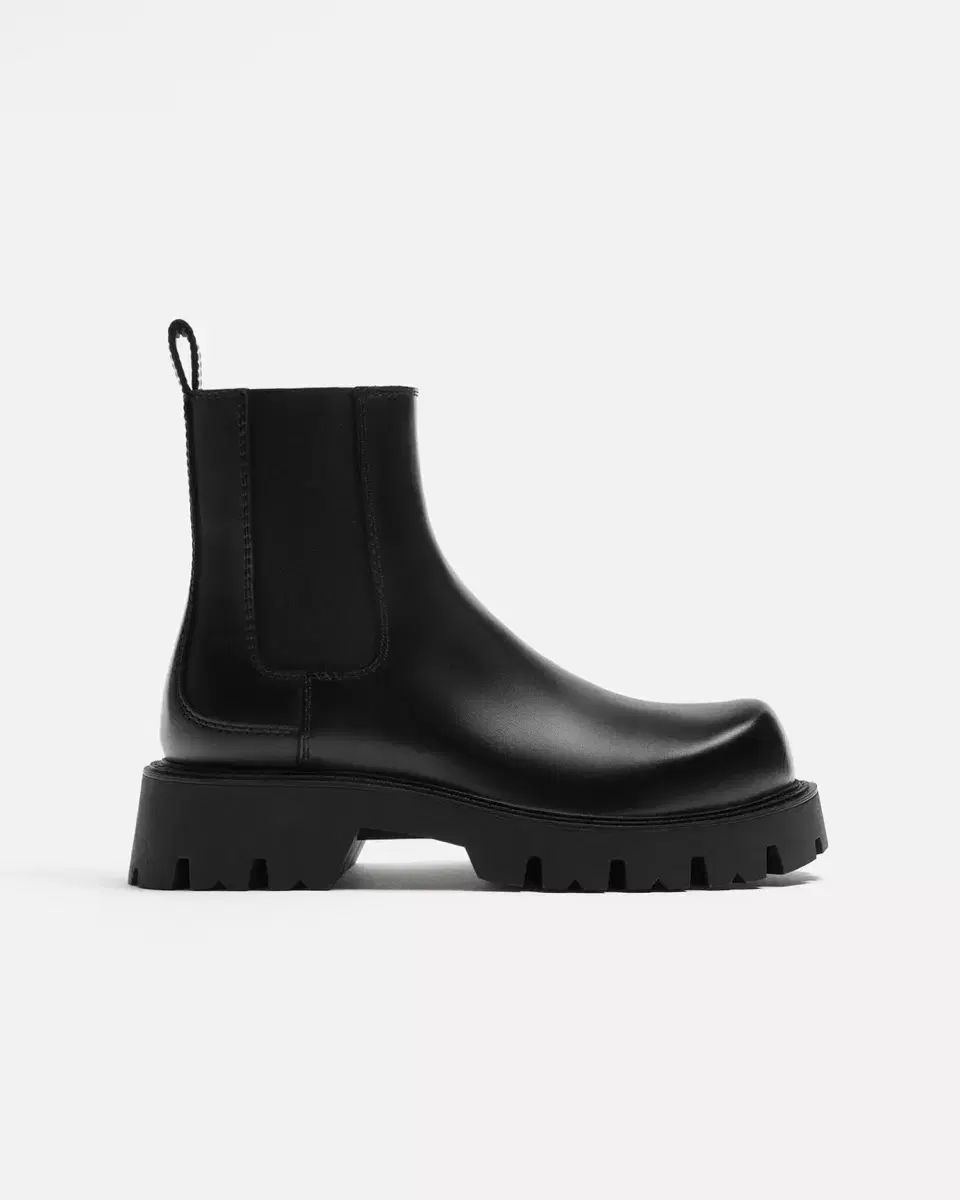 ZARA ブラック ボリューム チェルシー ブーツ 41 265