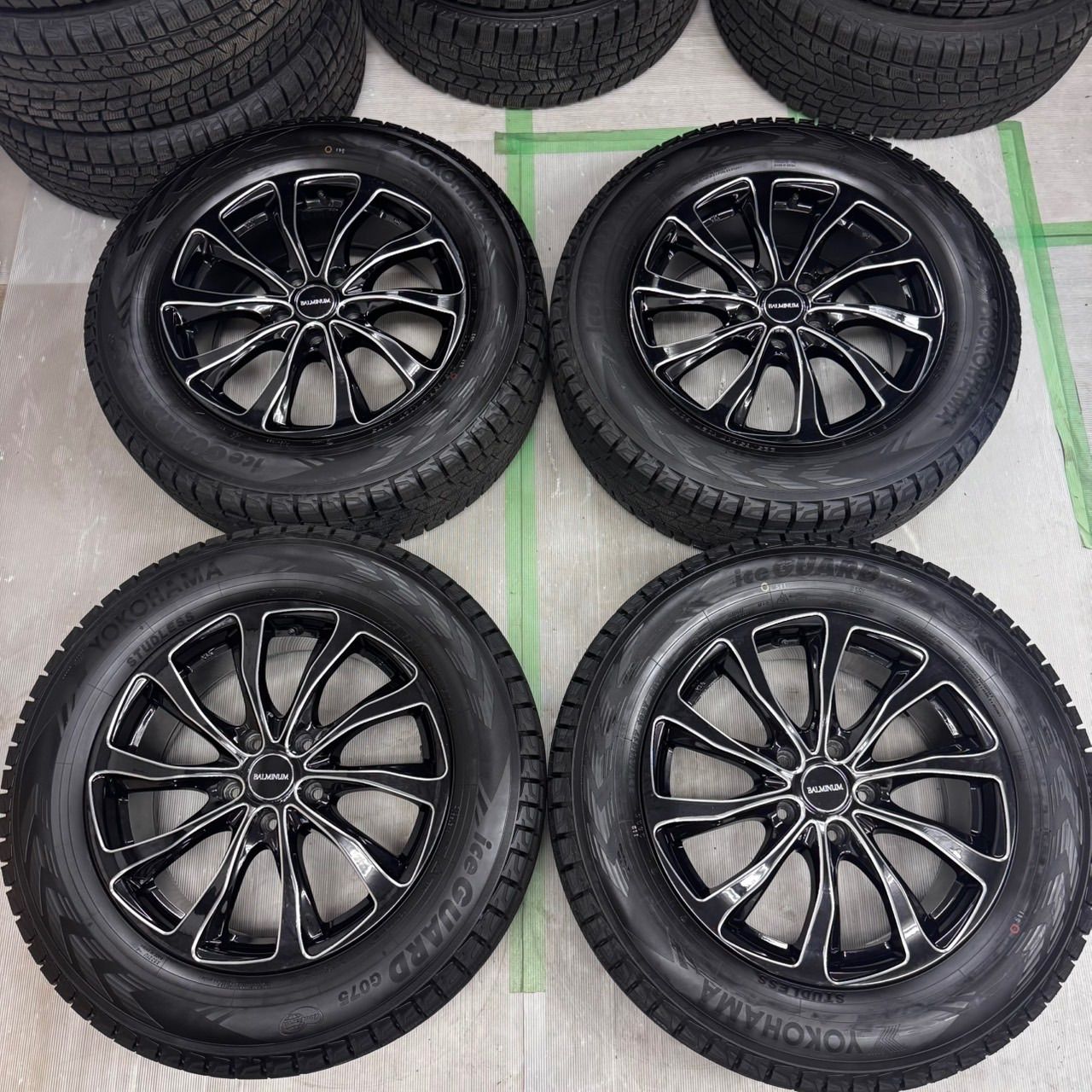 極上品 スタッドレス バルミナ 17インチ 7j +45 PCD114.3 ヨコハマ G075 225/65R17 2025年 RAV4 フォレスター ハリアー