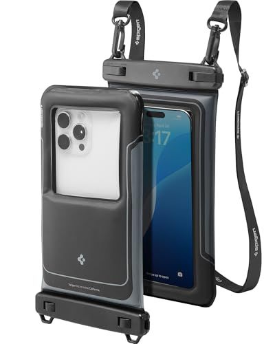 Spigen【水に浮く・2枚セット】スマホ 防水ケース IPX8 エア・クッション 顔認証 iPhone Pixel Xperiaに対応 フローティング防水ケース ACS09348 A611P (マットブラック)ma efe3dc9b