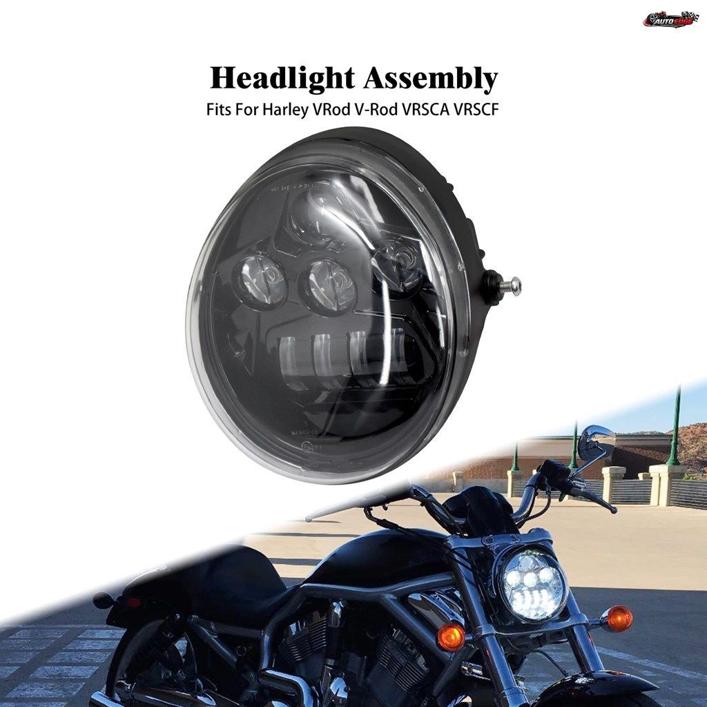 ハーレーダビッドソン VROD V-ROD VRSCR VRSCA VRSCB VRSCF VRSCX VRXSE 用オートバイ用フロント LED ヘッドライト ヘッドランプ ハイ/ロー