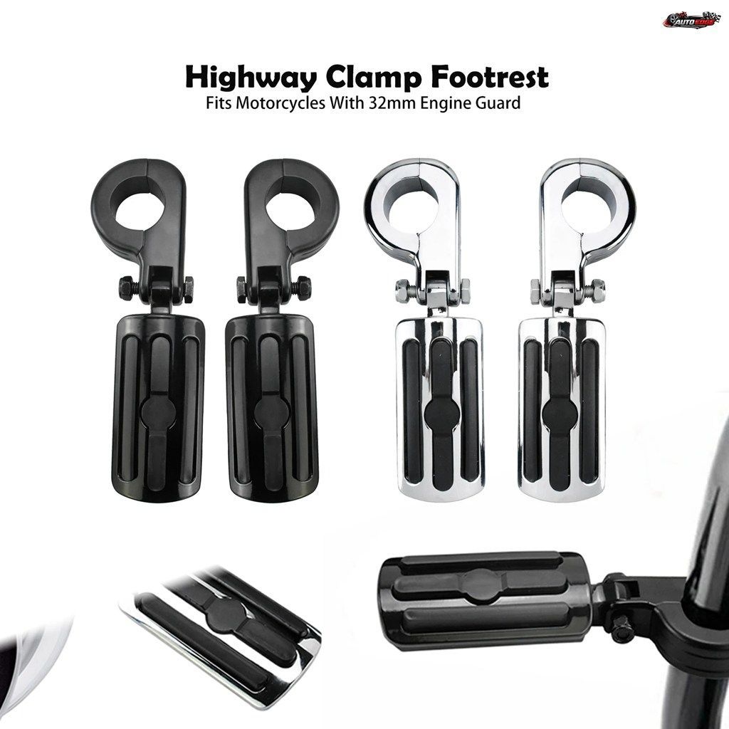 1.25インチ 32mm クラッシュバー フットペグ オートバイ エンジンガード フットペグ ハイウェイ クランプ フットレスト ハーレー ツーリン