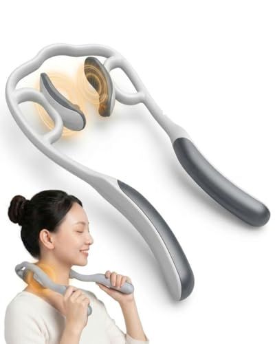 ☆新品☆ai & yui smile 【点と面、変幻自在の指圧感壊れる隙を与えない究極の一体構造】 首 マッサージ 肩コリ解消グッズ 肩凝り解消グッズ 首こり ネックマッサージャー ツボ押し ストレッチ (白／グレー黒) b30cde20