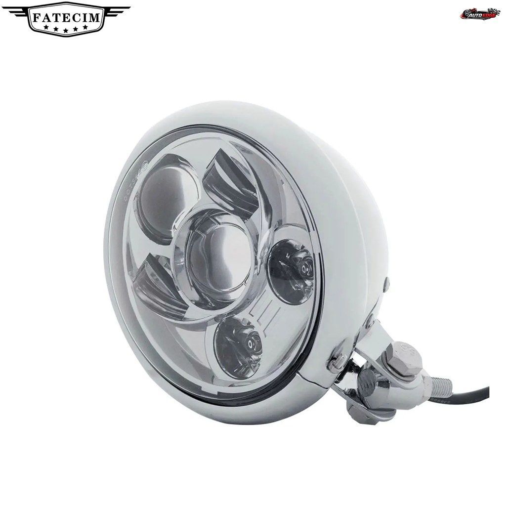 レトロスタイル クローム 5.75インチ オートバイ用LEDヘッドライト（ホンダ スポーツスター用）