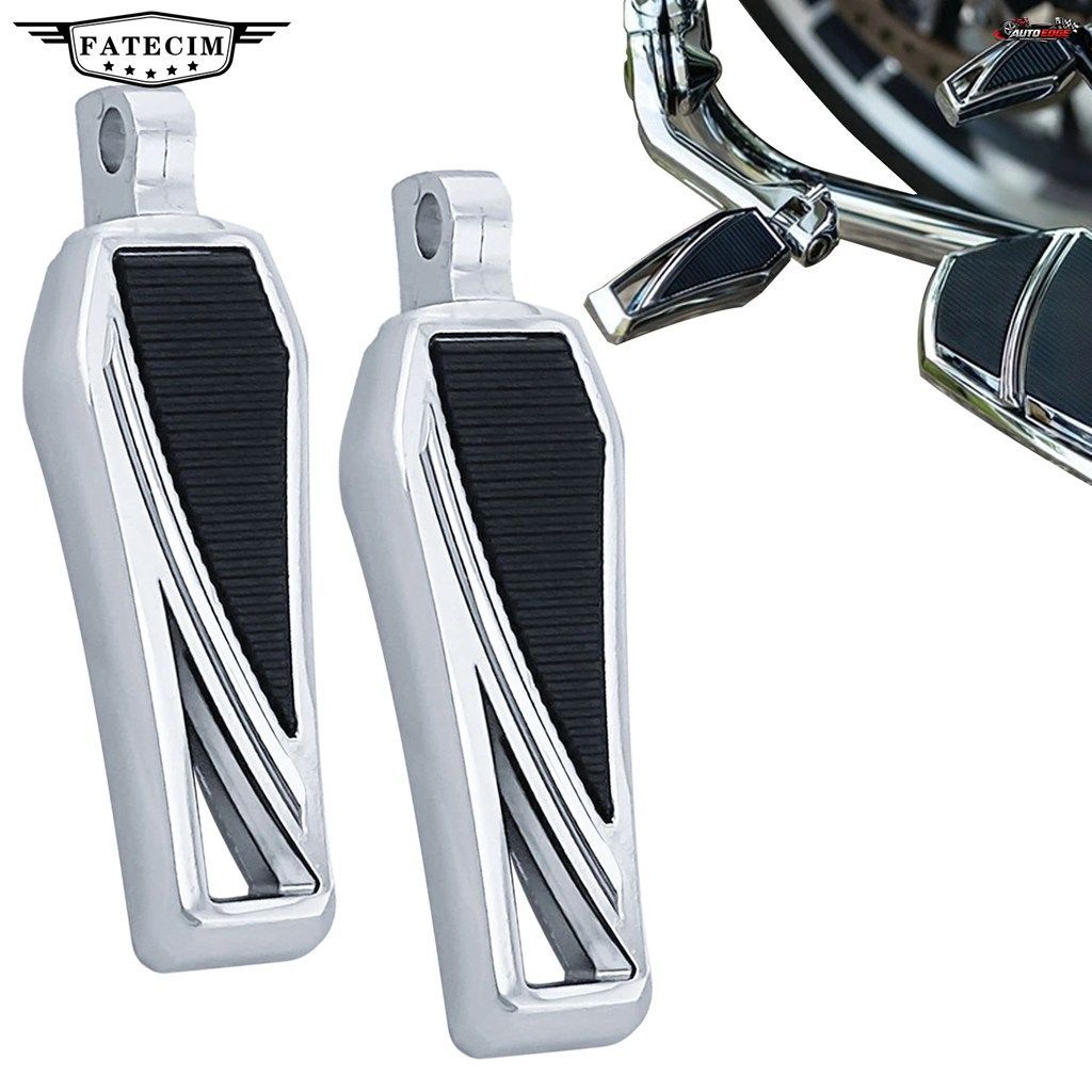 ハーレーダビッドソン用クロームメッキフロント小型フットペダルフットレスト（カスタム仕様、汎用インディアンモデル対応）