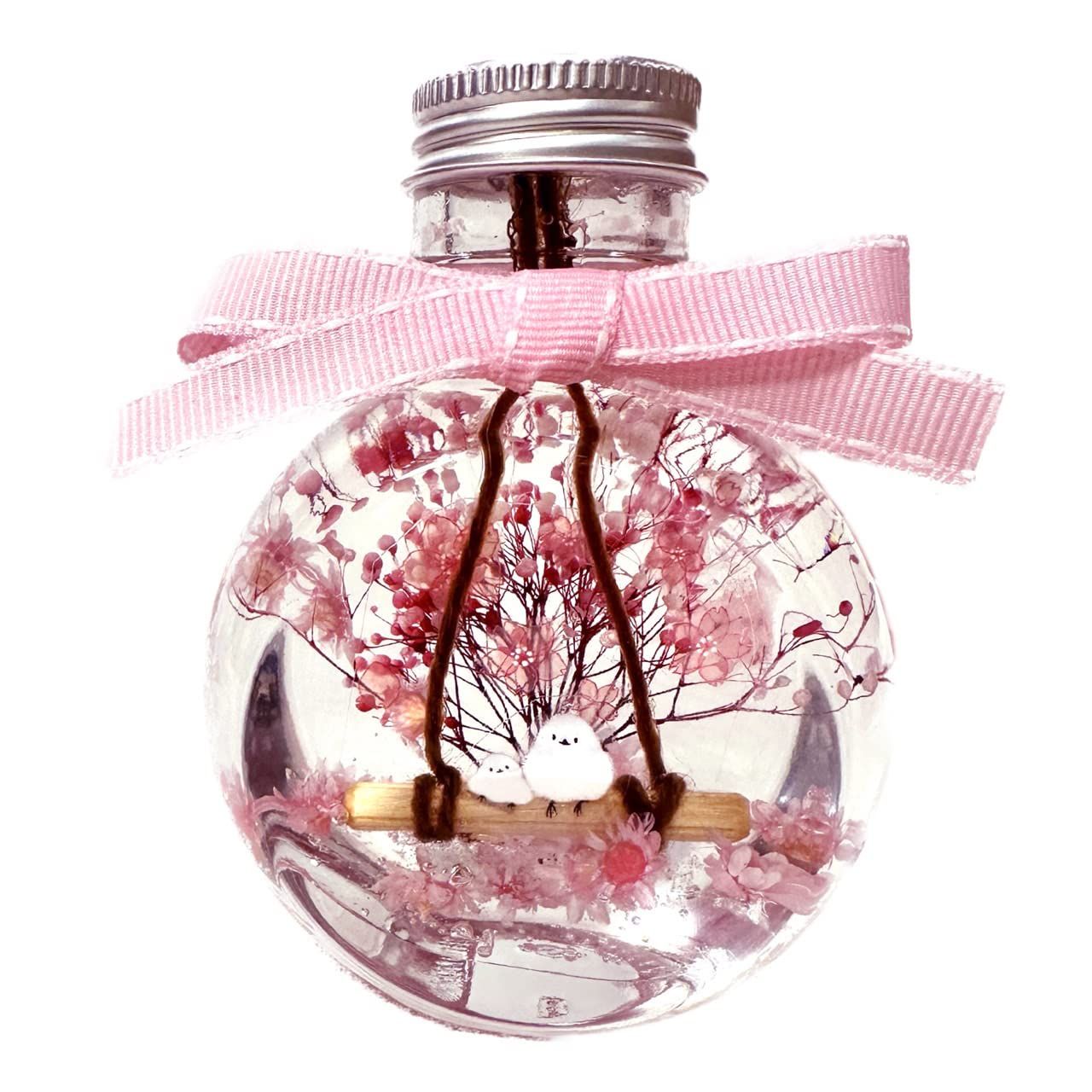 Lulu's ルルズ さくら シマエナガ ハーバリウム 【春限定】 桜 プリザーブドフラワー 雪の妖精 お花見 ピンク 癒し グッズ インテリア 雑貨 置物 ホワイトデー お返し 卒業 入学 祝い 母の日 誕生日 ギフト プレゼント ハンドメ 88bb7bc6