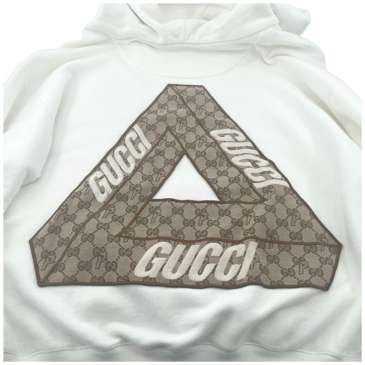 中古】 GUCCI グッチ トライファーグGGパッチフーディ 720348 サイズXS 中古】 GUCCI グッチ トライファーグGGパッチフーディ 720348 サイズXS