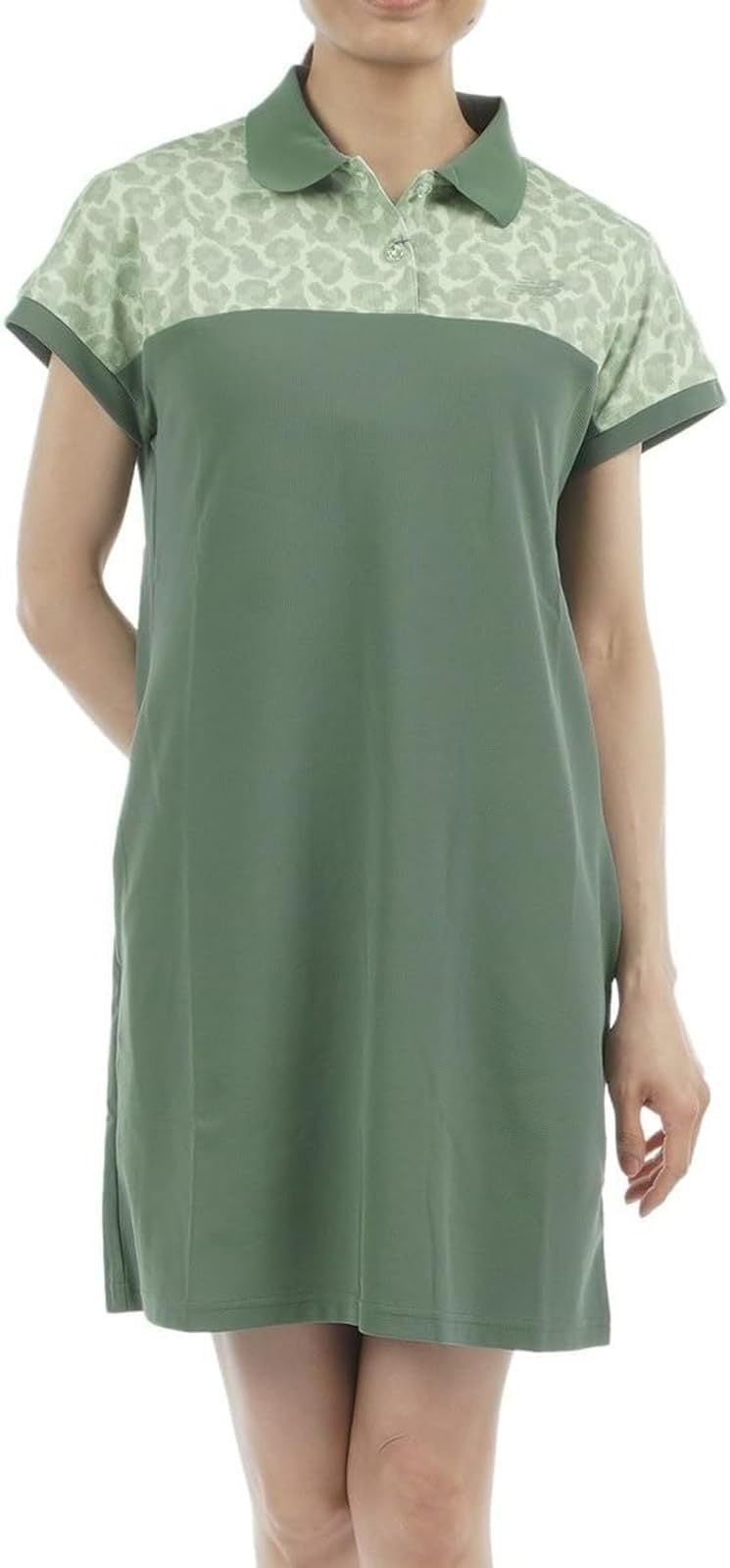 新品 [ニューバランス] ゴルフ レディース 半袖 ワンピース (ストレッチ性・UVカット) / 012-5124503 181_カーキ 2 [L]