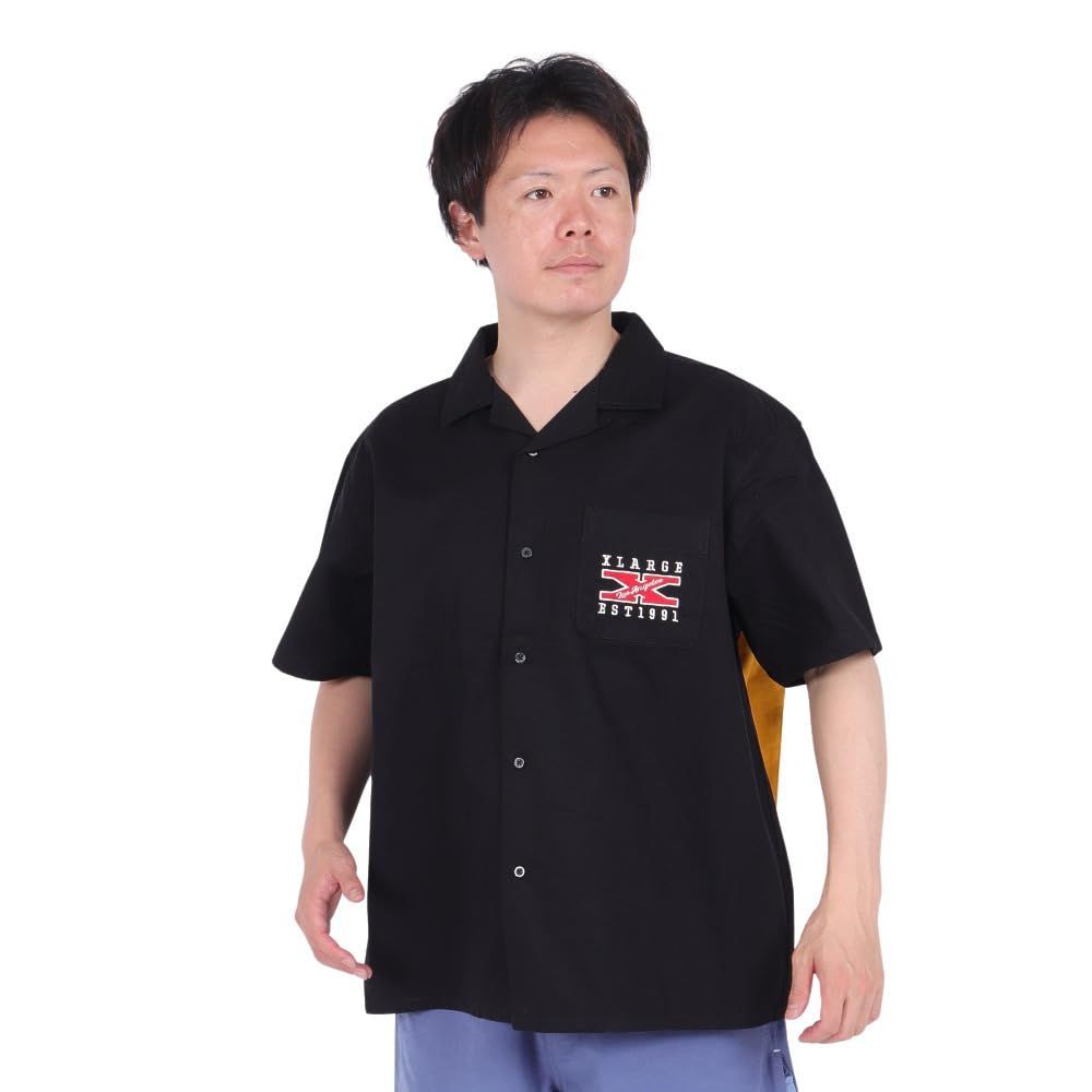 新品 エックスロゴショートスリーブワークシャツ X LOGO S/S WORK SHIRT 101242014005 BLACK S