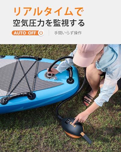 OUTDOORMASTER 電動エアーポンプ 20psi 電気高圧DC12V 空気入れ ポータブルポンプ インフレータブル SUP用 日光可読LCD 数値表示 液晶スクリーン 自動停止機能 過熱保護機能 運転中操作可能 日本語説明書付きe e917e26b