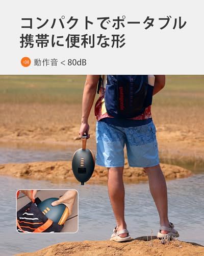 OUTDOORMASTER 電動エアーポンプ 20psi 電気高圧DC12V 空気入れ ポータブルポンプ インフレータブル SUP用 日光可読LCD 数値表示 液晶スクリーン 自動停止機能 過熱保護機能 運転中操作可能 日本語説明書付きe e917e26b