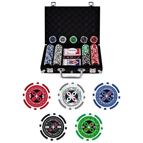 COSTWAY ポーカーセット 数字入り 200枚チップ ポーカーチップ カジノ