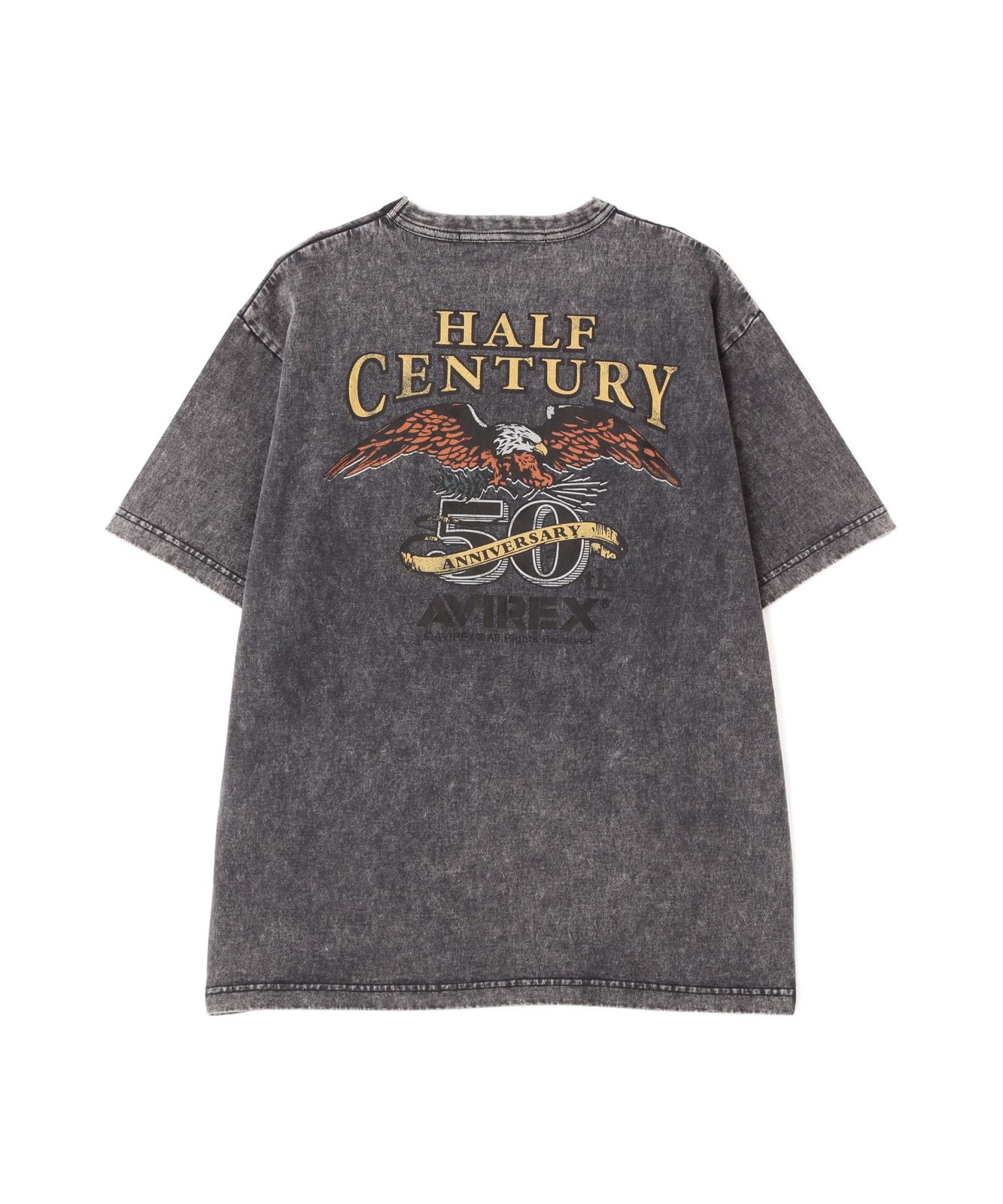 新品 [Avirex] [アヴィレックス] HALF-CENTURY ANNIVERSARY T-SHIRT 50周年 半袖 Tシャツ メンズ M 410 チャコール 783-5234001