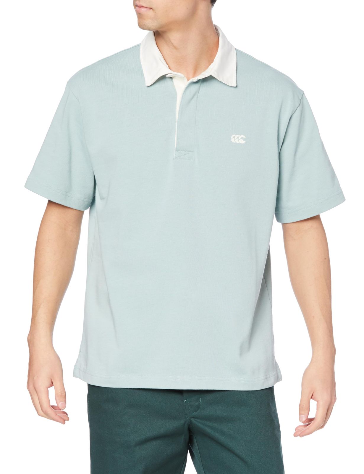 新品 [カンタベリー] S/S SOLID COLOR RUGBY JERSEY 20_ブルーグレー S