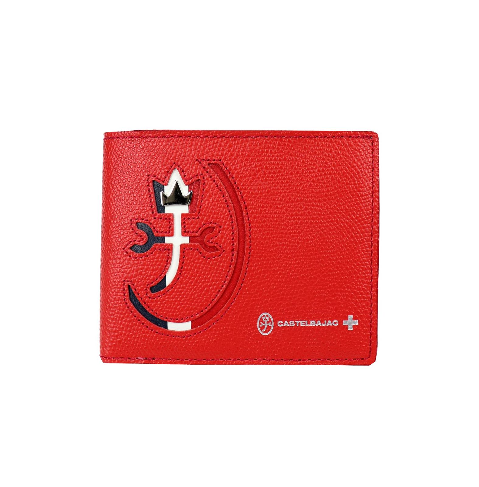 新品 [カステルバジャック] サイフ 二つ折り財布 カルネ 本革 (牛革 レッド(red))