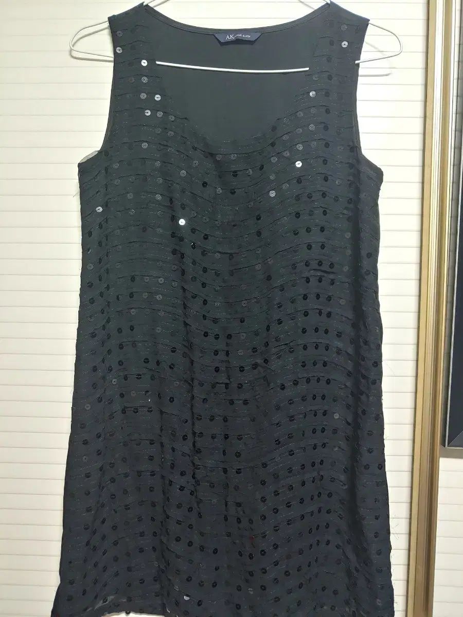 AK Anne Klein ブラック スパンコール ノースリーブ ONE PIECE