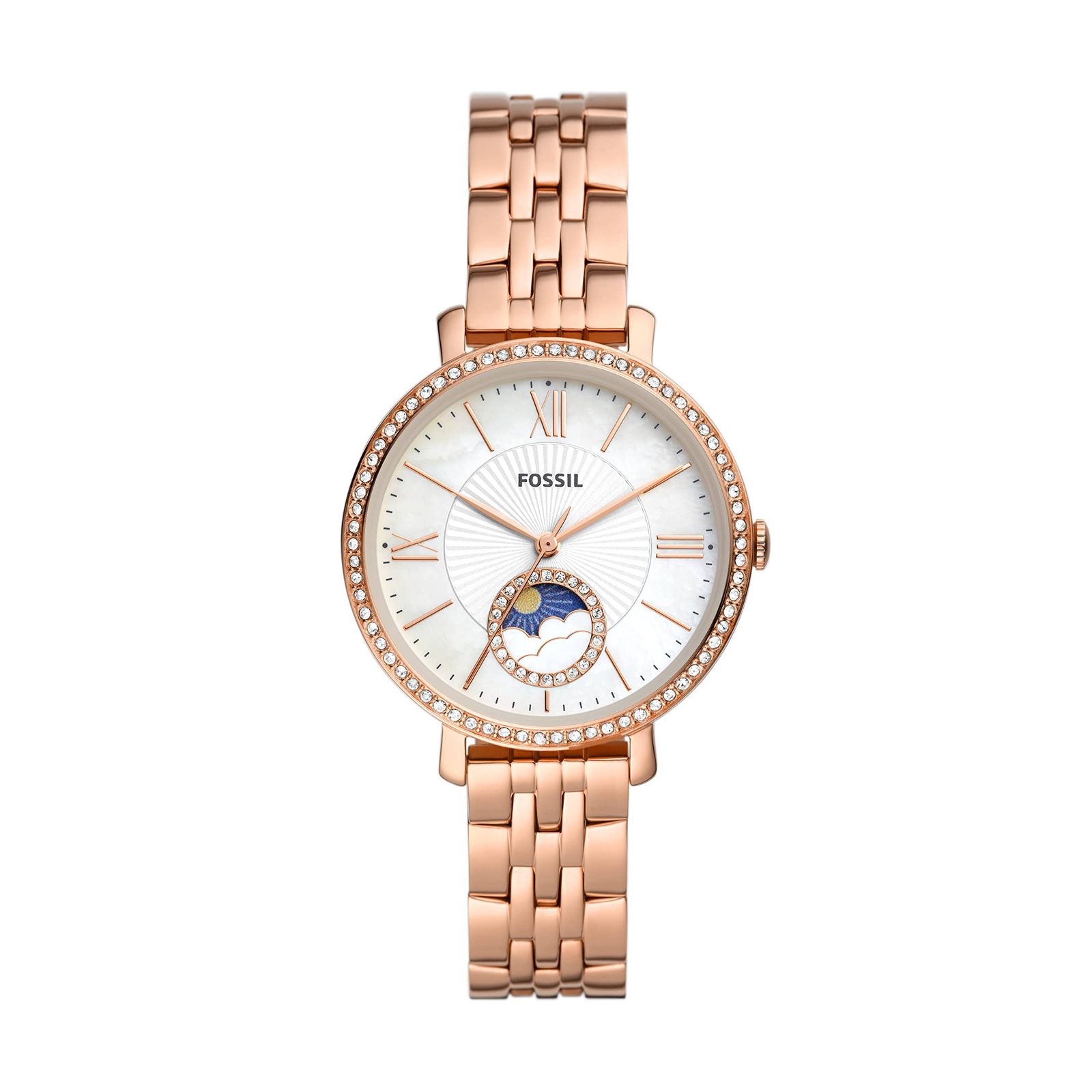 新品 JACQUELINE マルチファンクション ローズゴールドトーン ステンレススチールウォッチ