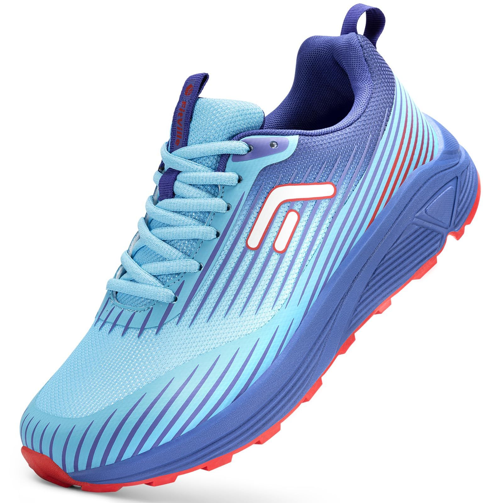 新品 [FitVille] トレイルランニングシューズ メンズ 幅広 ランニングシューズ 軽量 通気性 スニーカー 多機能 登山 ハイキング 2E 4E