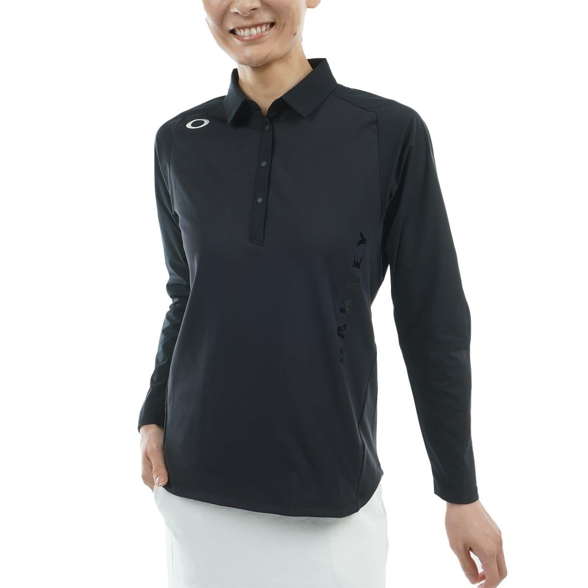 新品 [オークリー] ELEVATE IDEALLY LS SHIRT レディース FOA500906 (02E) BLACKOUT US S サイズ (日本 M サイズ相当)