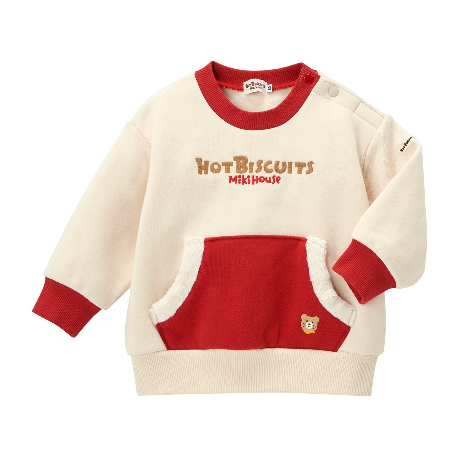 新品 [MIKIHOUSE HOT BISCUITS] [ミキハウス ホットビスケッツ] トレーナー 男の子 女の子 キッズ 子供服 アイボリー 100cm 73-5606-490