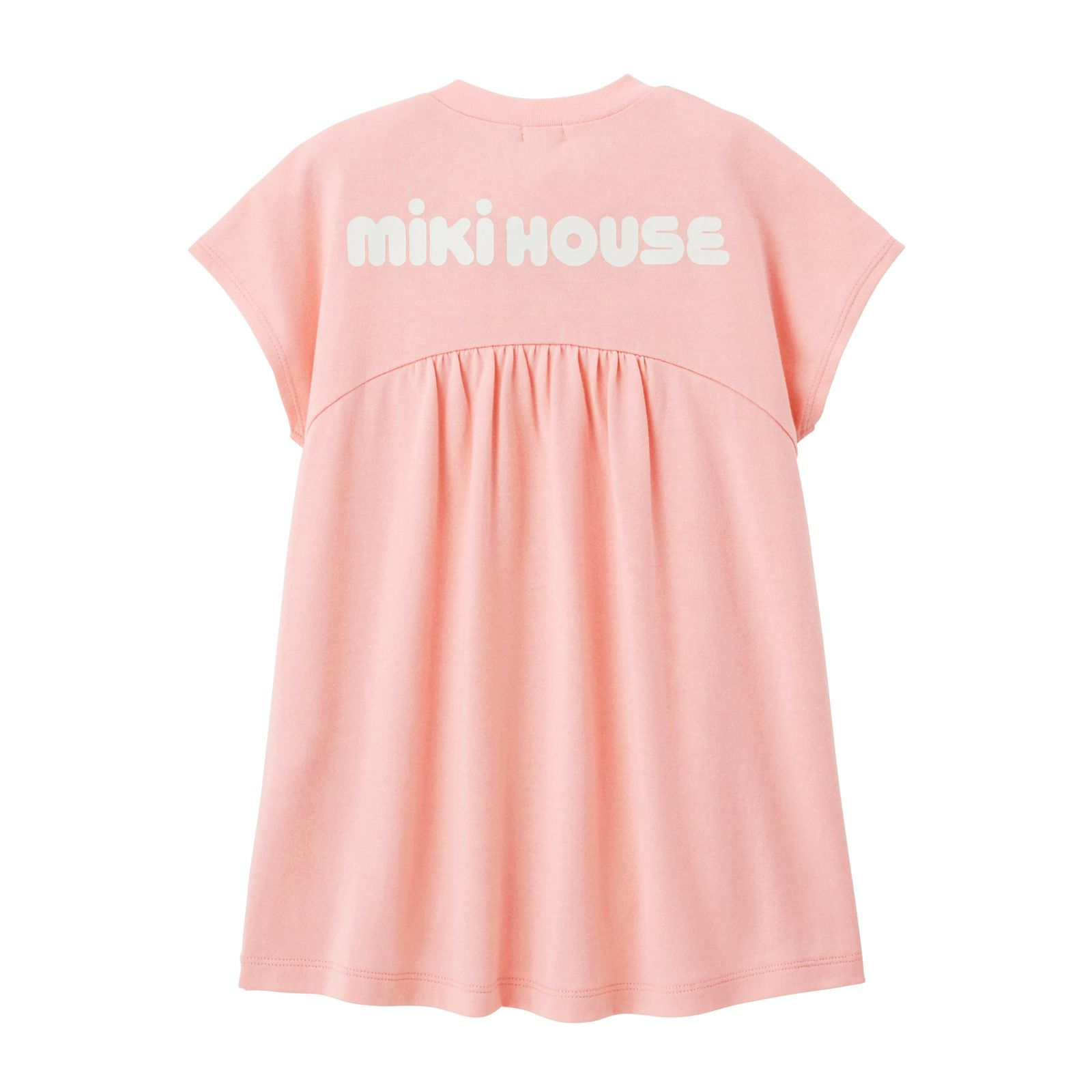 新品 [ミキハウス] WEB限定 バックロゴ半袖ワンピース 無地 ロゴ 女の子 ベビー キッズ 子供服 通園 通学 10-1911-683 130cm ピンク