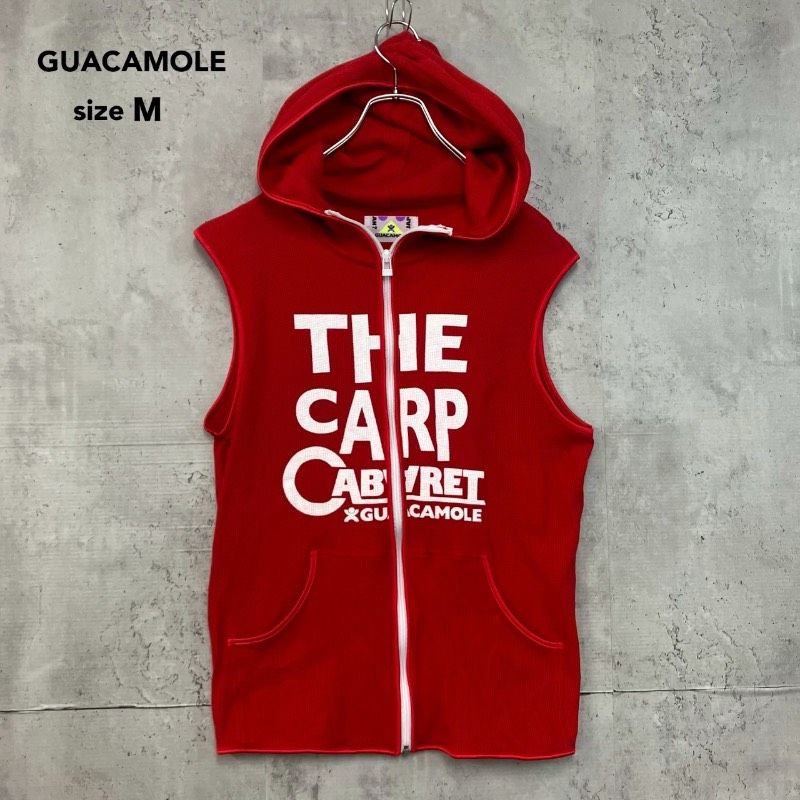 GUACAMOLE ガカモレ M レッド 赤 ノースリーブ ベスト パーカー ジップ