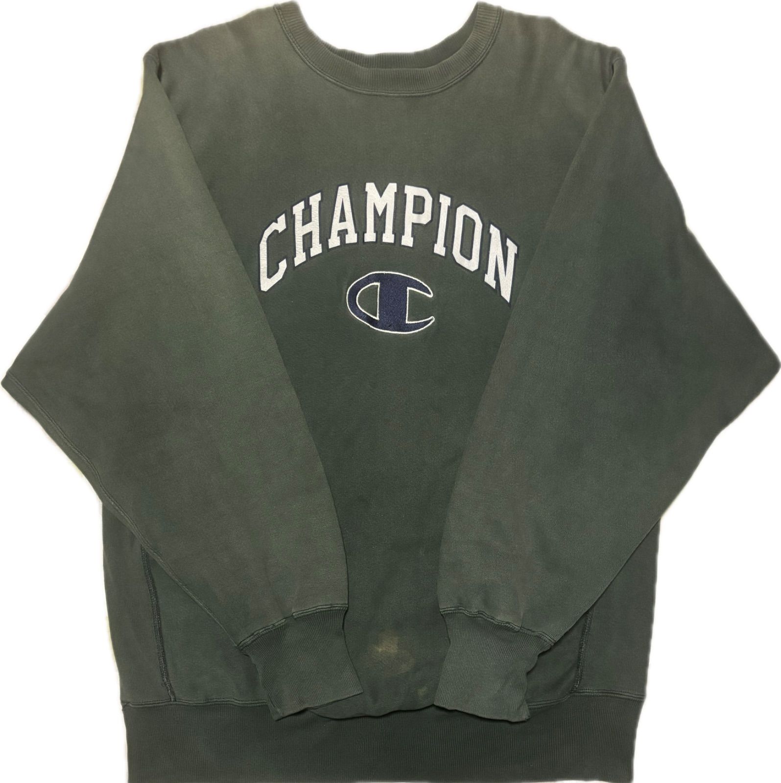 90s champion リバースウィーブ ビッグロゴ 人気グリーン XXL
