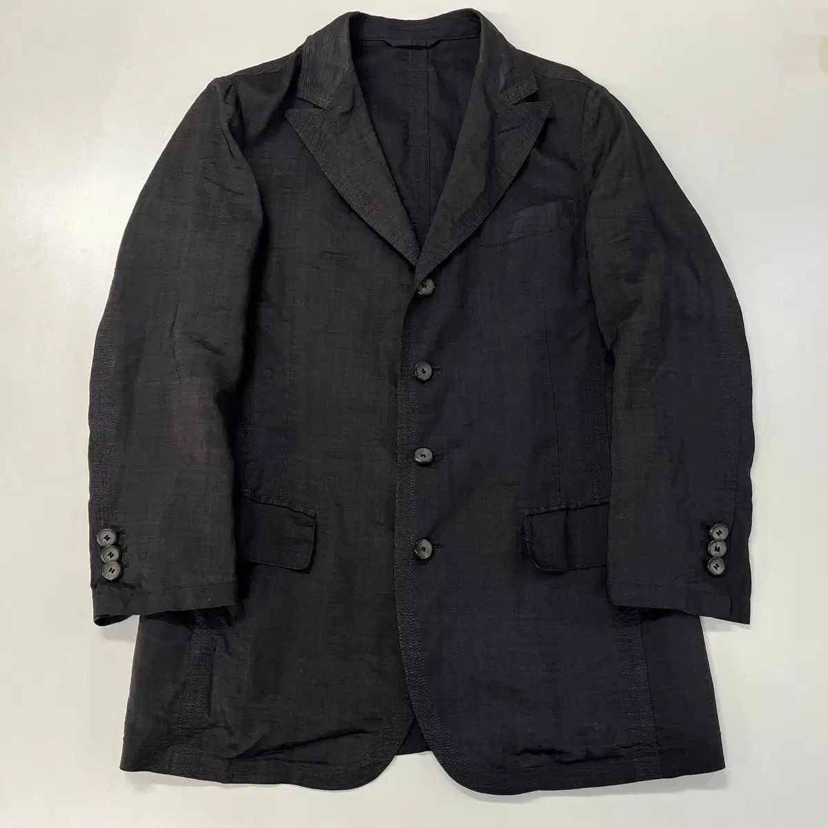 46 ITALY 90S アルマーニ シルク ブレンド 4B ヴィンテージ ジャケット ブレザー