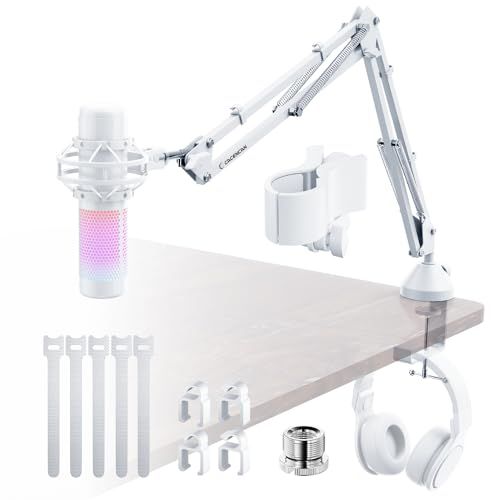 M06 マイク アーム スタンド マイク ブームアームスタンド マイクスタンド アーム 耐荷重：1.8kg マイククリップ＆3/8