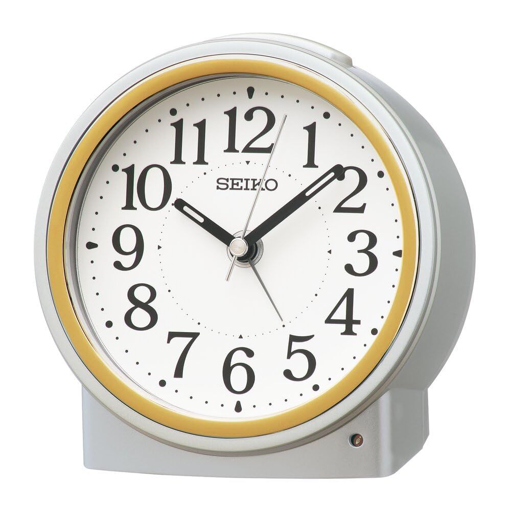 セイコークロック(Seiko Clock) 目覚まし時計 置き時計 自動点灯 アナログ 夜でも見える 銀色メタリック 116×115×81mm KR518Sp a1a35eb7