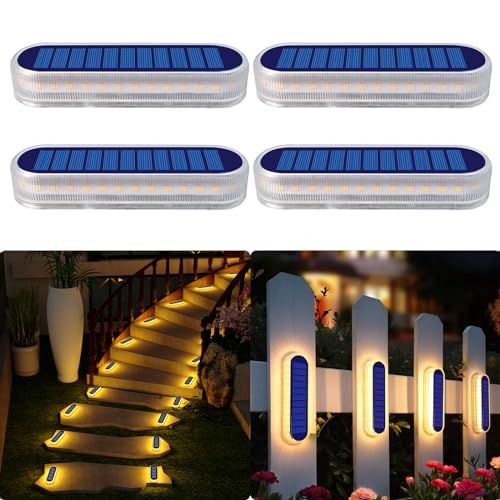 DetarZinLED ソーラーライト 屋外 ガーデンライト IP68防水 30LED 暖色 ソーラー 屋外 階段ライト 庭 ライト 太陽光パネル充電 自動点灯/消灯 玄関先 庭 通路 車道 芝生 駐車場に最適 （４個セット）ｍａ b71c444e