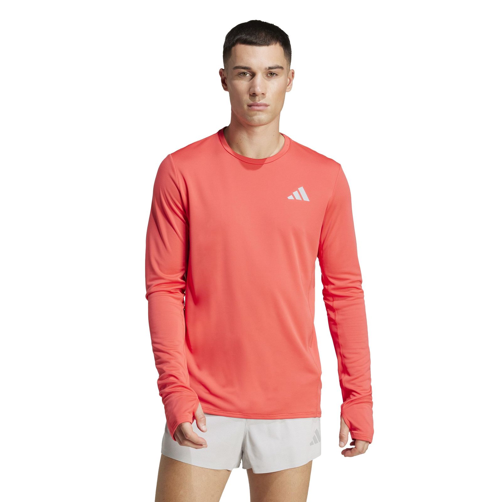アディダス ランニング 長袖 Tシャツ アディゼロ HE T メンズ KRY59 セミルシッドレッド (JM7897) M [セミルシッドレッド (JM7897)] [Free Size]