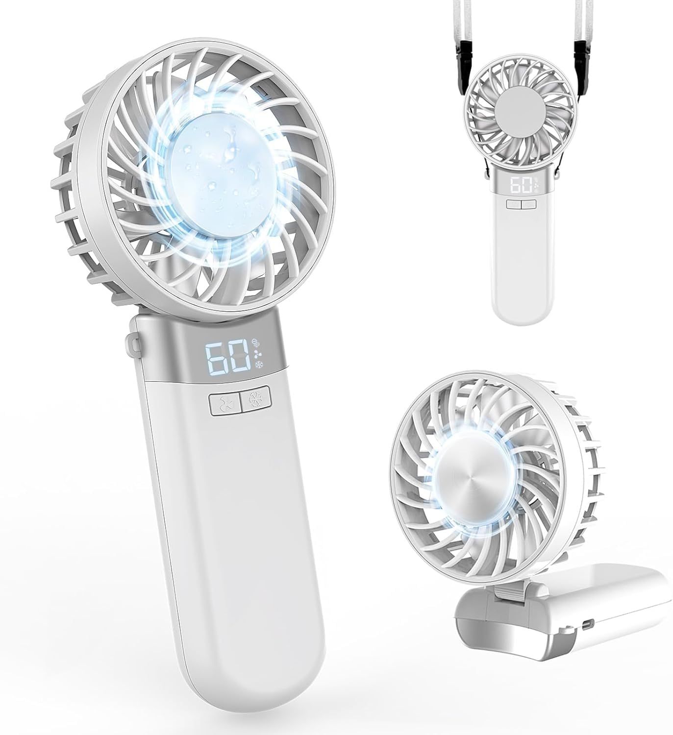 【新品】【2026新登場 -25℃瞬間冷却】ハンディファン 冷却プレート搭載 （業界NO.1独自開発イオン発生 アロマ対応 空気清浄） LEDディスプレイ表示 冷却ファン 手持ち扇風機 携帯扇風機 5000mAh 大容量 充電式USB扇風機 fd24995b
