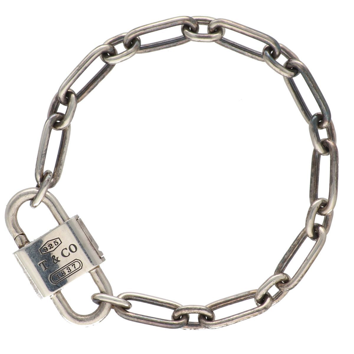 【中古】 Tiffany＆Co ティファニー ミディアム ダブル ロック ブレスレット 73247489 SV925 シルバー 腕周り:約15cm レディース 25015076DS