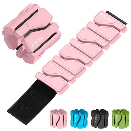 【新品】AdLife アンクルウェイト 足首 手首 重り おもり 筋トレ ウェイト リスト 約1kg (0.5kg×2) 2個 シリコン製 リストウェイト パワーリスト アンクル 防水調整可能 男性 女性 子供対応 トレーニング ハンドウエイ e3eee1a3
