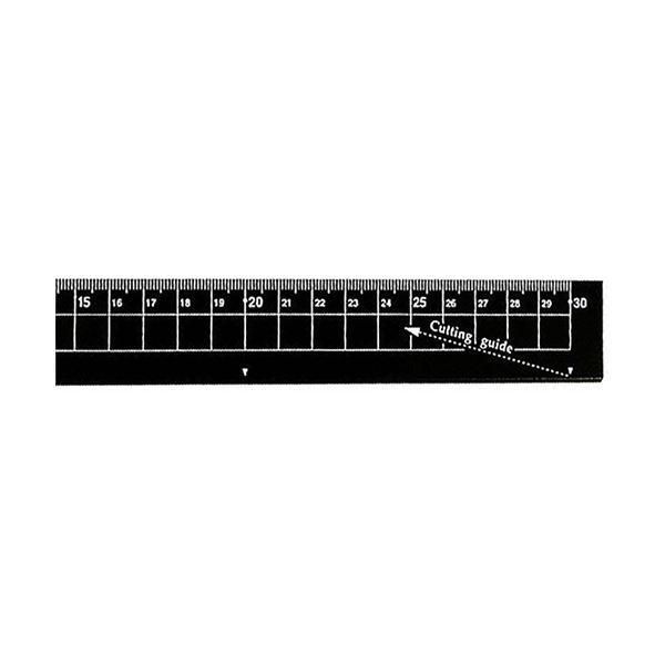 (まとめ）クツワ アルミ定規 30cm ブラックXS04BK 1個〔×15セット〕