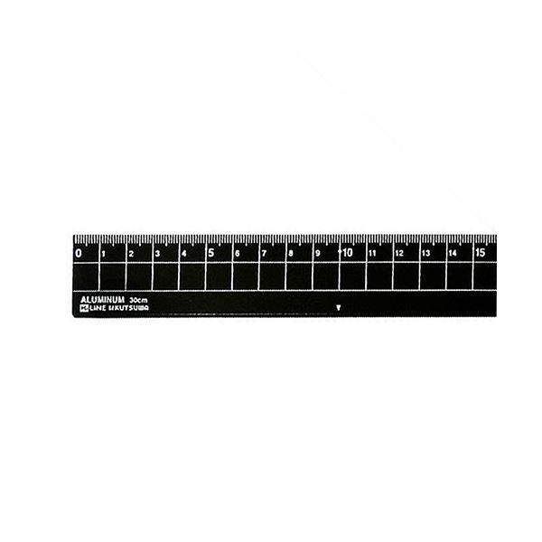 (まとめ）クツワ アルミ定規 30cm ブラックXS04BK 1個〔×15セット〕