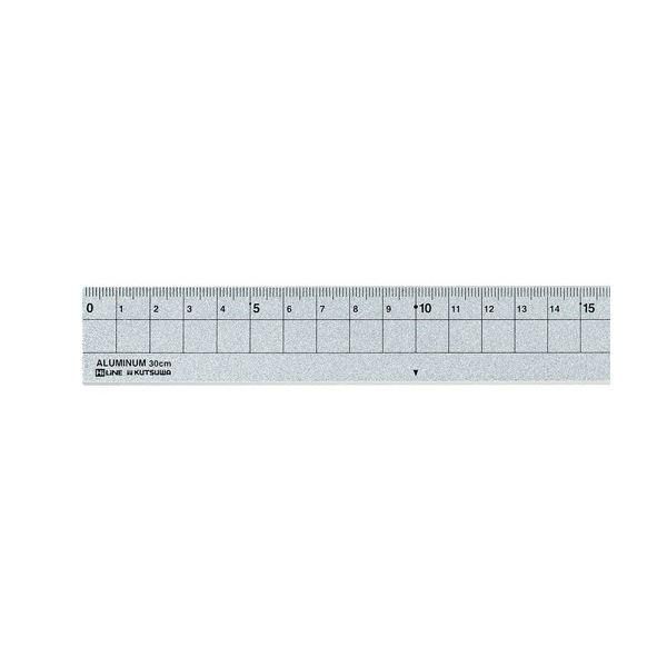 (まとめ）クツワ アルミ定規 30cm シルバーXS04SV 1個〔×15セット〕