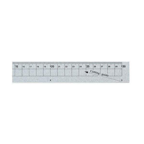 (まとめ）クツワ アルミ定規 30cm シルバーXS04SV 1個〔×15セット〕