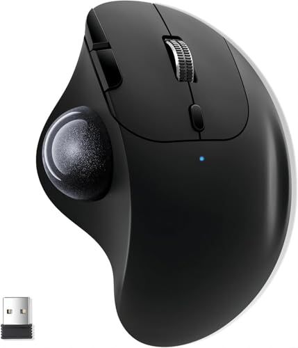 Ewin トラックボールマウス Bluetooth&2.4GHz両対応 3台同時接続 トラックボール 【NEWモデル】 ワイヤレス 親指 静音タイプ 高精度 エルゴノミクス 瞬時接続 無線マウス 7ボタン 進む/戻るボタン Windows/Mac/iOS/AY