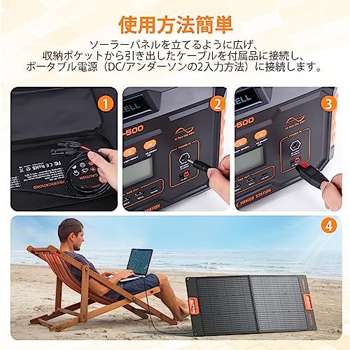 ☆新品☆ソーラーパネル100W GRECELL 折りたたみソーラーチャージャー(20V 5A) 23.5%高転換率 単結晶 小型軽量 ポータブル電源充電器 急速充電 車用携帯型太陽光パネル 省エネたいようこうパネル 太陽光発電 大容量ポータブ 05dffda9