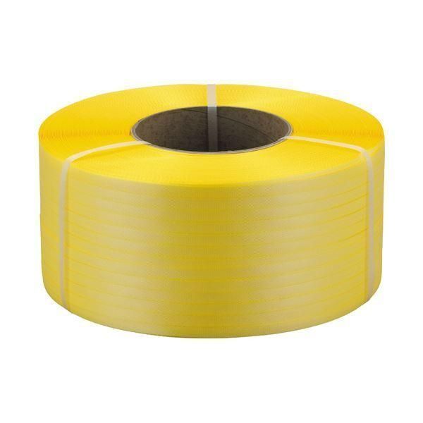 （まとめ）TANOSEE PPバンド 自動梱包機用15mm×3000m 黄 1巻〔×3セット〕