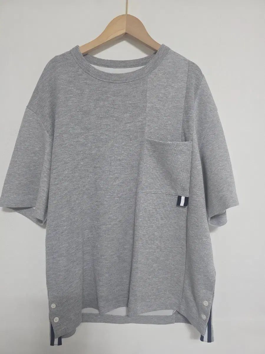 ハンサム システム SYSTEM バイカラー ポケット ワッフル 半袖 Tシャツ 100