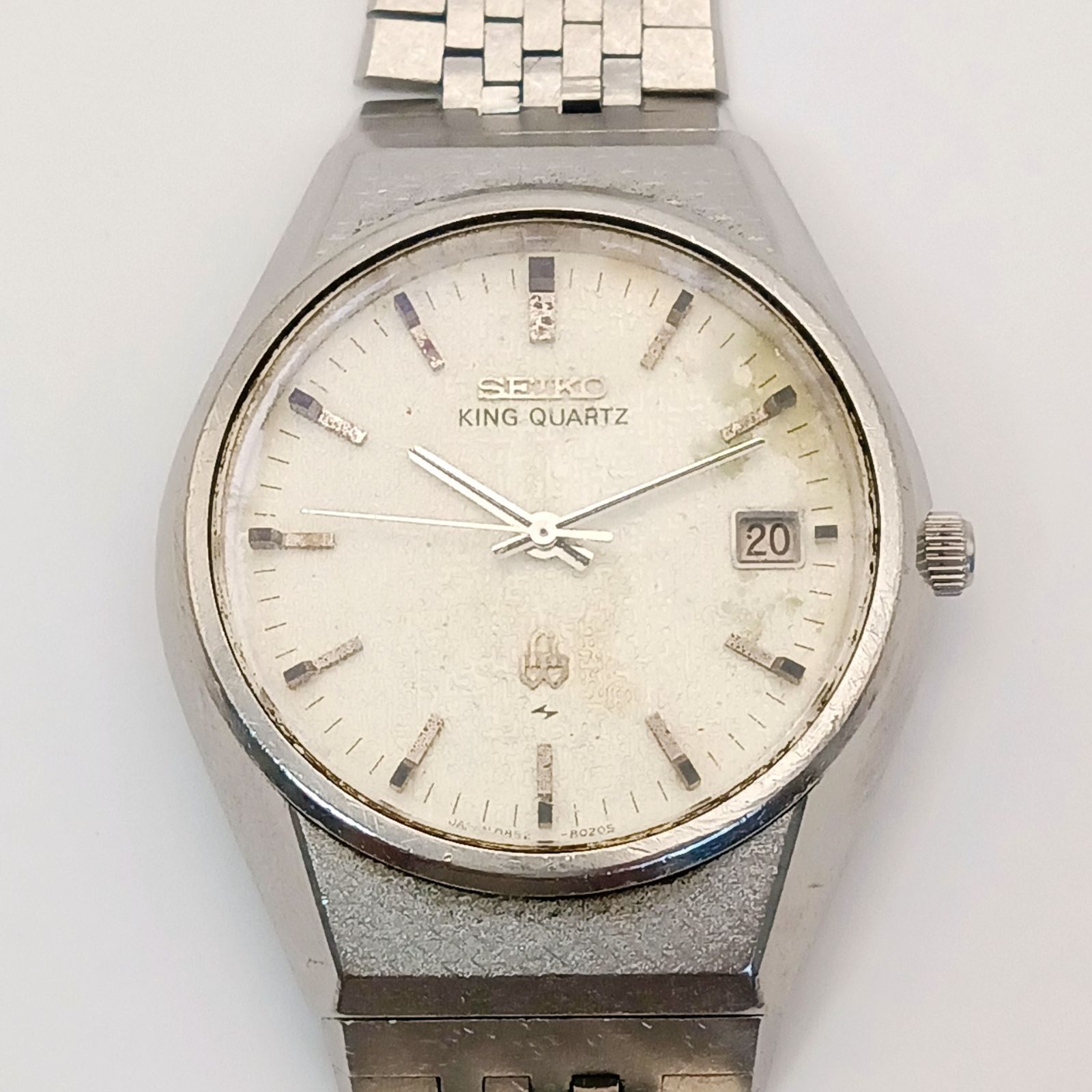 【稼働 良品】0520-1 SEIKO KING QUARTZ セイコー キングクォーツ 0852-8025 メンズ腕時計 デイト