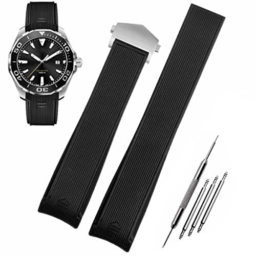 【新品】[HEYOZURY] TAG HEUER ベルト ラバー 時計バンド 22mm シリコン 柔らかい 腕時計ベルト 腕時計バンド Dバックル式 腕時計バンド TAG HEUER (タグホイヤー) 対応 尾錠付き交換ベルト工具付き 592f8032