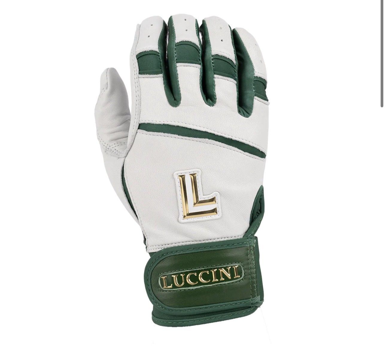 【限定感MAX】LUCCINI ルッチーニ　バッティンググローブ プロモデル 高級レザー仕様　Legacy Series White/Hunter Green