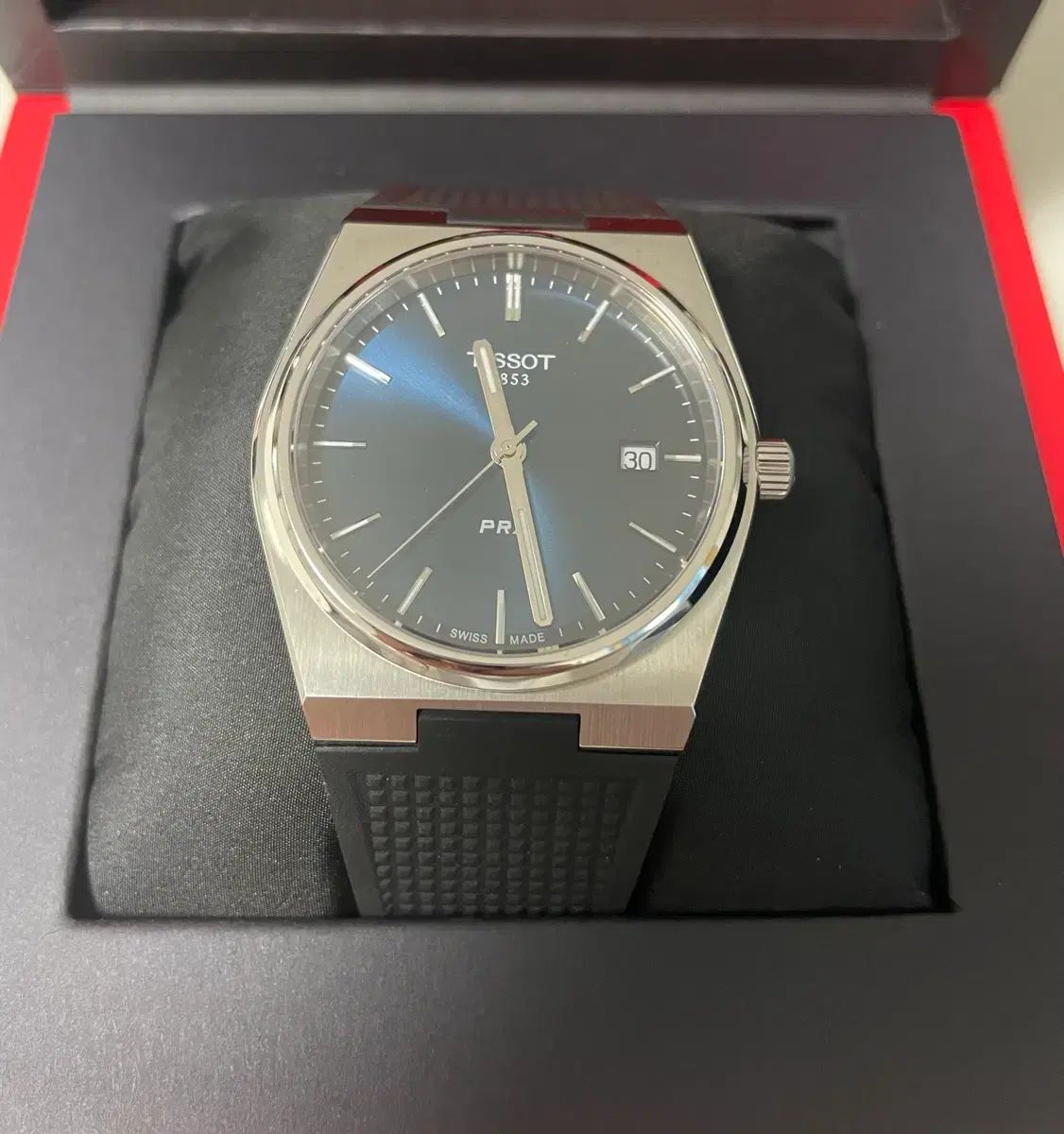 ほぼ新品 TISSOT ティソ PRX クォーツ ブルー ラバー